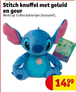 Kruidvat Stitch knuffel met geluid en geur aanbieding