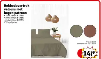 Kruidvat Dekbedovertrek velours met bogen patroon aanbieding
