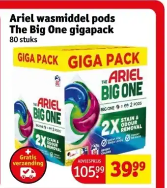 Kruidvat Ariel wasmiddel pods The Big One gigapack aanbieding