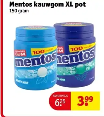 Kruidvat Mentos kauwgom XL pot aanbieding