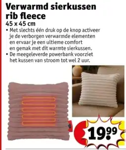 Kruidvat Verwarmd sierkussen rib fleece aanbieding