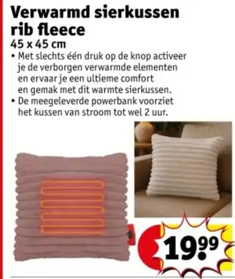 Kruidvat Verwarmd sierkussen rib fleece aanbieding