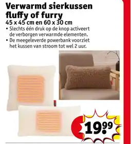 Kruidvat Verwarmd sierkussen fluffy of furry aanbieding