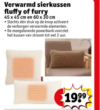 Kruidvat Verwarmd sierkussen fluffy of furry aanbieding