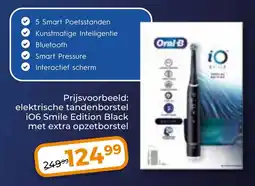 Trekpleister Elektrische Tandenborstel i06 Smile Edition Black met extra opzetborstel aanbieding