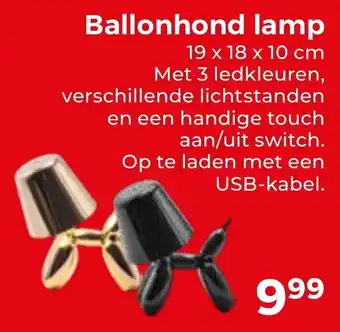 Trekpleister Ballonhond lamp aanbieding
