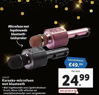 Lidl Karaoke-microfoon Met Bluetooth aanbieding