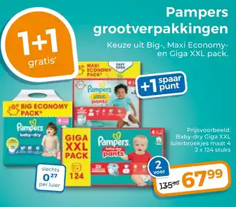 Trekpleister Pampers grootverpakkingen aanbieding