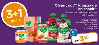 Trekpleister Olvarit pot, knijpzakje en snack aanbieding
