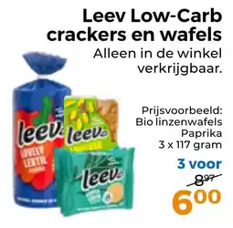 Trekpleister Leev Low-Carb crackers en wafels aanbieding