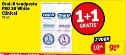 Kruidvat Oral-B tandpasta PRO 3D White Clinical aanbieding
