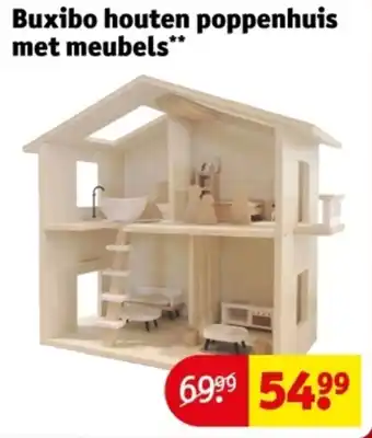 Kruidvat Buxibo houten poppenhuis met meubels aanbieding