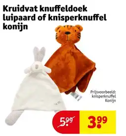 Kruidvat Kruidvat knuffeldoek luipaard of knisperknuffel konijn aanbieding