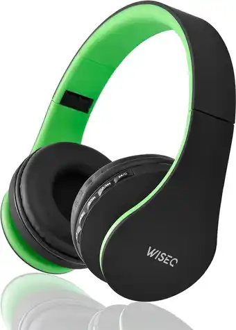 Bol.com WiseQ Draadloze Koptelefoon Voor Kinderen - Bluetooth 5.0 - Groen - Over Ear - Kinderkoptelefoon aanbieding