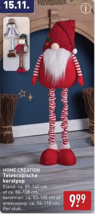 ALDI Home creation telescopische kerstpop aanbieding