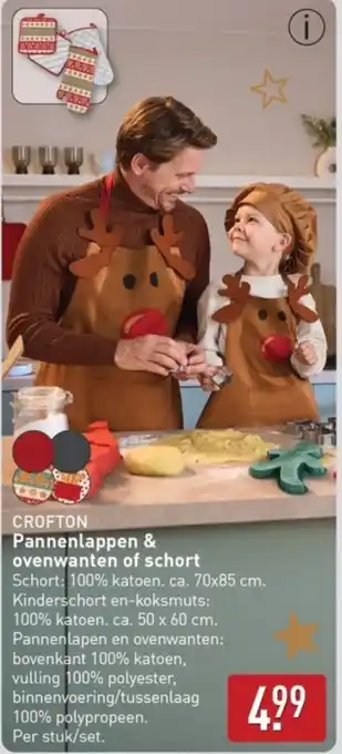 ALDI Crofton pannenlappen & ovenwanten of schort aanbieding