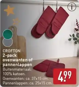 ALDI Crofton 2-pack ovenwanten of pannenlappen aanbieding