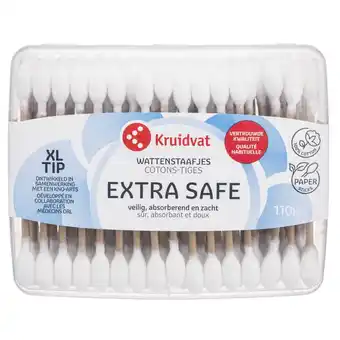 Kruidvat Kruidvat 100% Cotton Extra Safe Wattenstaafjes aanbieding