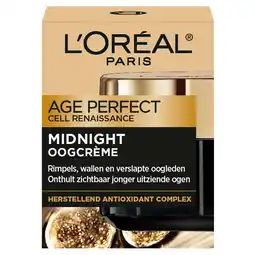 Kruidvat L'Oréal Paris Age Perefect Midnight Oogcrème aanbieding
