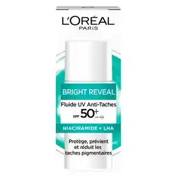 Kruidvat L'Oréal Paris Bright Reveal Dark Spot SPF50+ UV Fluid Moisturizer aanbieding
