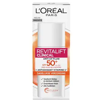 Kruidvat L’Oréal Paris Revitalift Clinical SPF50+ Vitamine C Anti-UV Fluid aanbieding