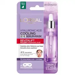 Kruidvat L’Oréal Paris Revitalift Filler Verkoelend Oogserum Masker aanbieding