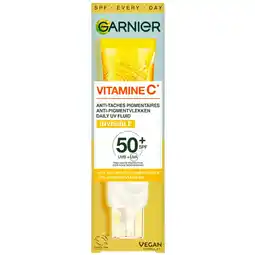 Kruidvat Garnier Vitamine C SPF50+ Invisible Anti-Pigmentvlekken Daily UV Fluid aanbieding