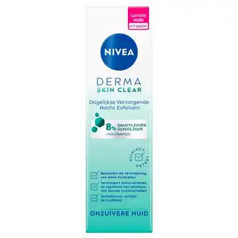 Kruidvat NIVEA Derma Skin Clear Dagelijks Verzorgende Nachtexfoliant aanbieding