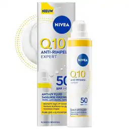Kruidvat NIVEA Q10 Anti-Rimpel Expert SPF50 Anti-Uv Fluïde aanbieding
