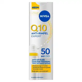 Kruidvat NIVEA Q10 Anti-Rimpel Expert SPF50 Anti-Uv Fluïde aanbieding