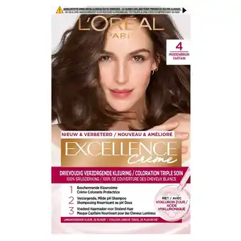 Kruidvat L'Oréal Paris Excellence Crème 4 Middenbruin Permanente Haarverf aanbieding