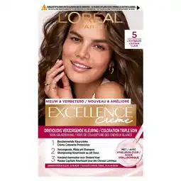 Kruidvat L'Oréal Paris Excellence Crème 5 Lichtbruin Permanente Haarverf aanbieding