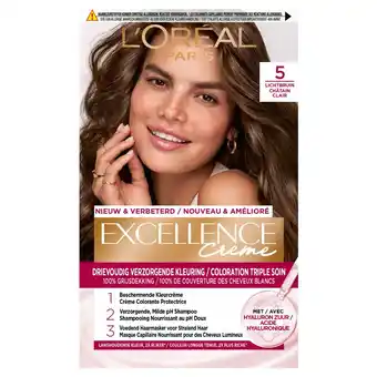 Kruidvat L'Oréal Paris Excellence Crème 5 Lichtbruin Permanente Haarverf aanbieding