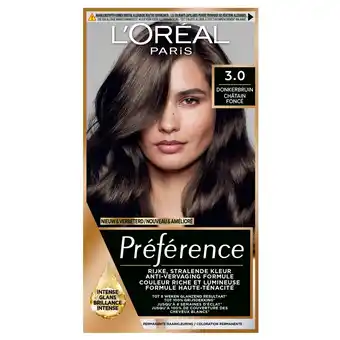 Kruidvat L'Oréal Paris Préférence 3 Donkerbruin Permanente Haarkleuring aanbieding