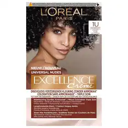 Kruidvat L'Oréal Paris Excellence 1U Nudes Zwart Permanente Haarverf aanbieding