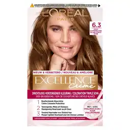 Kruidvat L'Oréal Paris Excellence Crème 6.3 Donker Goudblond Permanente Haarverf aanbieding