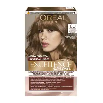 Kruidvat L'Oréal Paris Excellence Universal 6U Nudes Donkerblond Permanente Haarverf aanbieding