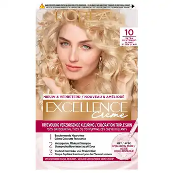 Kruidvat L'Oréal Paris Excellence Crème 10 Extra Lichtblond Permanente Haarverf aanbieding