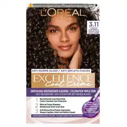 Kruidvat L'Oréal Paris Excellence Cool Crème 3.11 Ultra As Donkerbruin Permanente Haarverf aanbieding