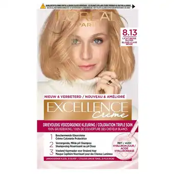 Kruidvat L'Oréal Paris Excellence Crème 8.13 Licht Beige Blond Permanente Haarkleuring aanbieding