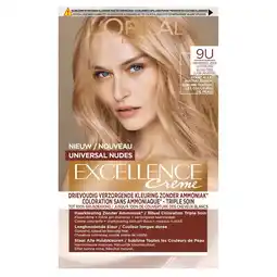 Kruidvat L'Oréal Paris Excellence Universal 9U Nudes Zeer Lichtblond Permanente Haarverf aanbieding