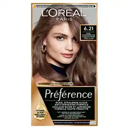 Kruidvat L'Oréal Paris Préférence 6.21 Koel Donkerblond Permanente Haarkleuring aanbieding