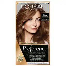 Kruidvat L'Oréal Paris Préférence 5 Lichtbruin Permanente Haarkleuring aanbieding