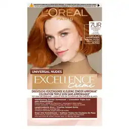 Kruidvat L'Oréal Paris Excellence Creme Universal Nudes 7UR Universeel Koper Haarkleuring aanbieding