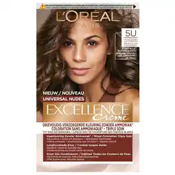 Kruidvat L'Oréal Paris Excellence 5U Nudes Lichtbruin Permanente Haarverf aanbieding
