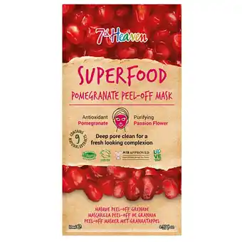 Kruidvat 7TH Heaven Superfood Pomegranate Peel-Off Mask aanbieding