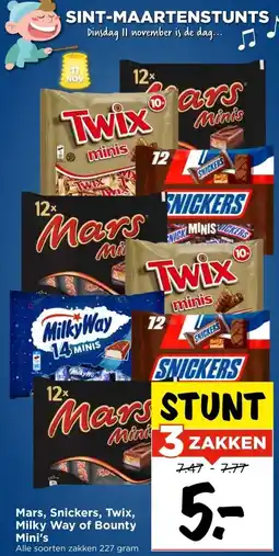 Vomar Voordeelmarkt Mars, Snickers, Twix, Milky Way of Bounty Mini's aanbieding