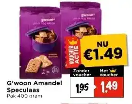 Vomar Voordeelmarkt G'woon Amandel Speculaas aanbieding
