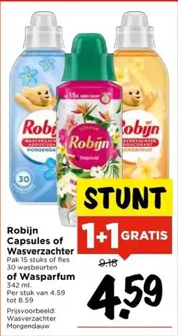 Vomar Voordeelmarkt Robijn Capsules of Wasverzachter of Wasparfum aanbieding