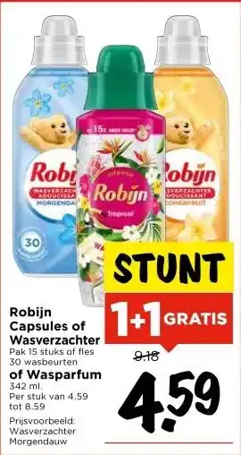 Vomar Voordeelmarkt Robijn Capsules of Wasverzachter of Wasparfum aanbieding